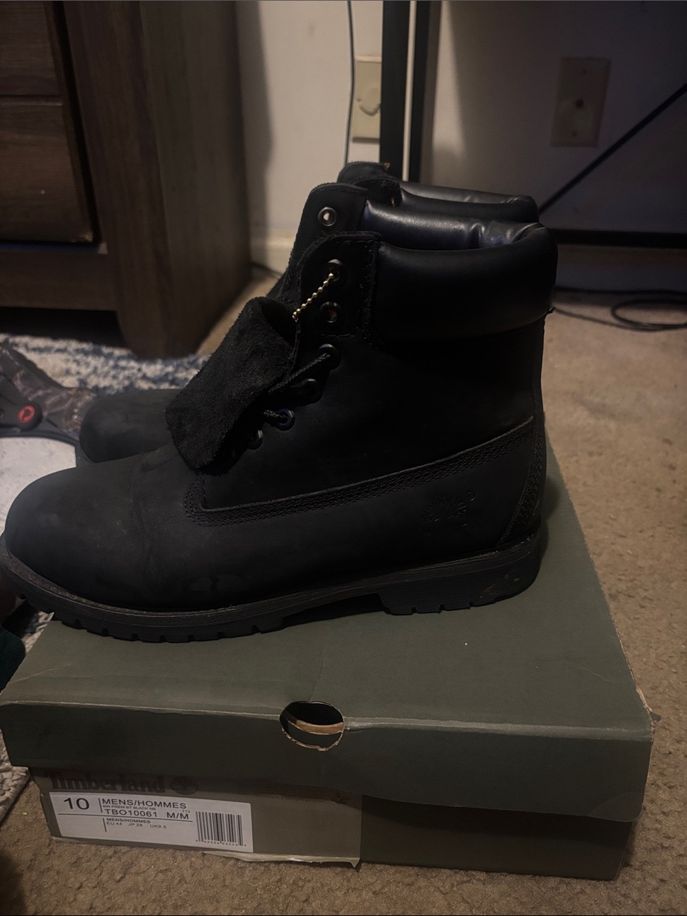 Timberland Kids Black Padded Collar Boot